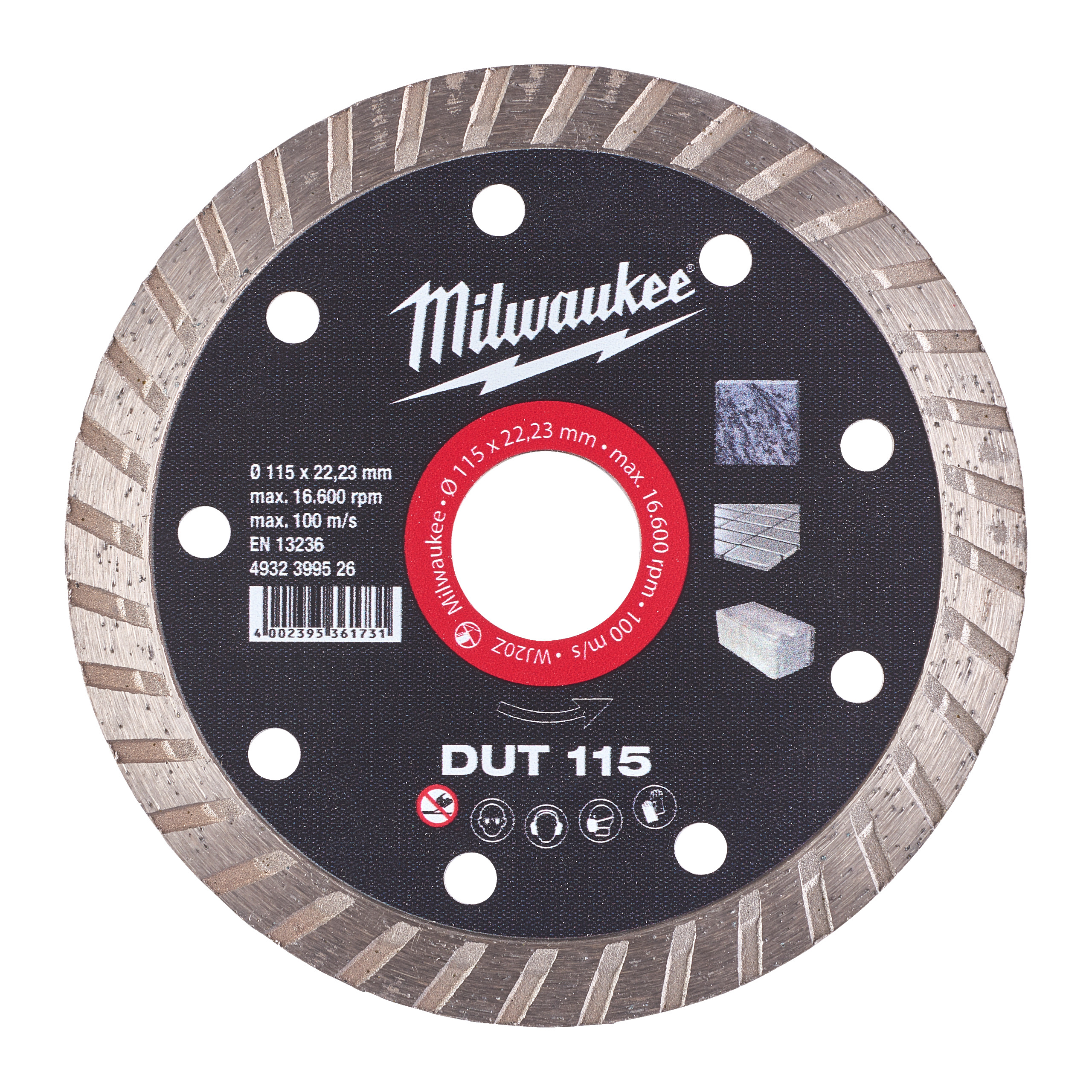 Milwaukee® Diamentowe tarcze tnące — DUT 115 mm - 1 pc