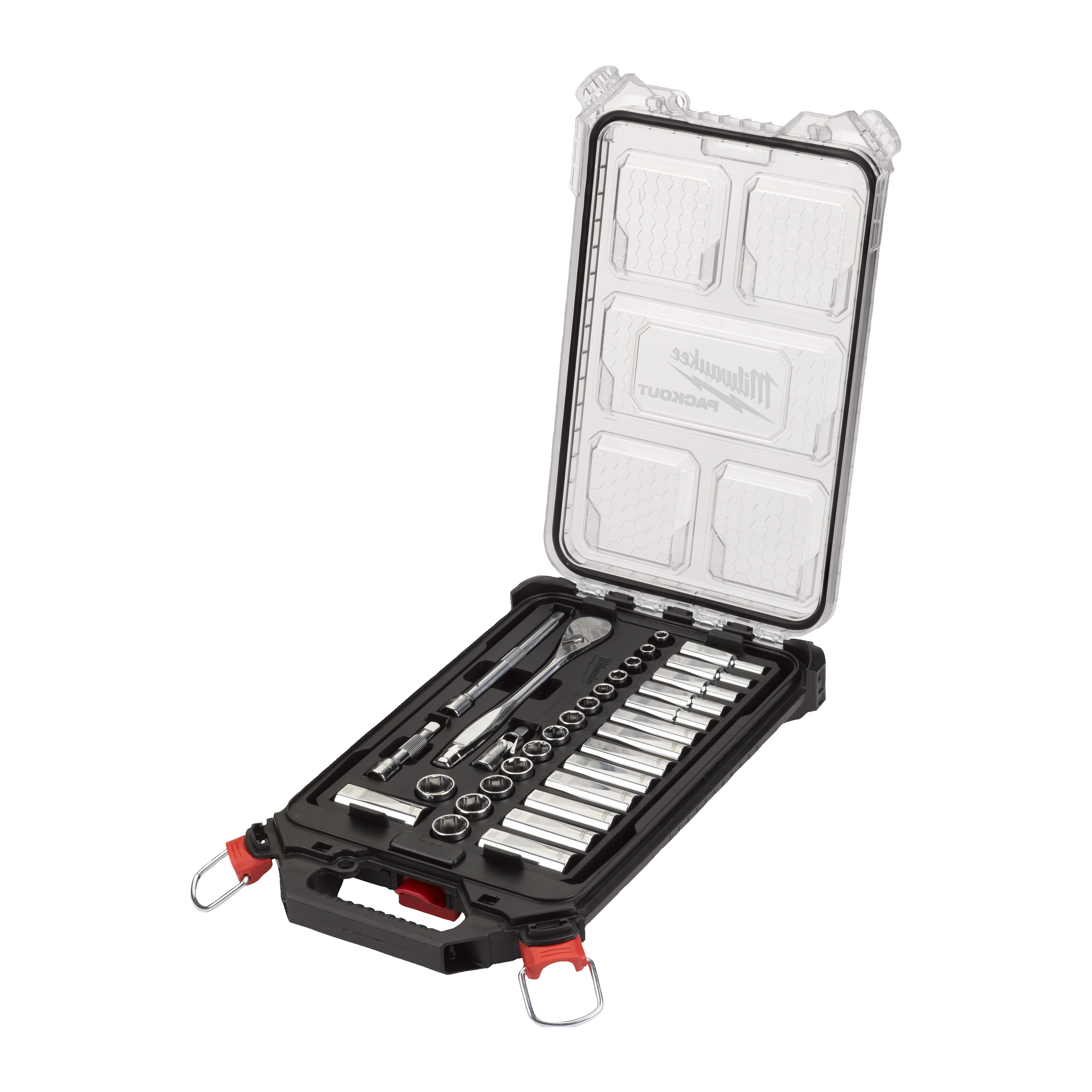 Milwaukee® Ratchet + Socket Set — 3/8" Metric 32 pc Ratchet & Socket PACKOUT Set - obrazek 2