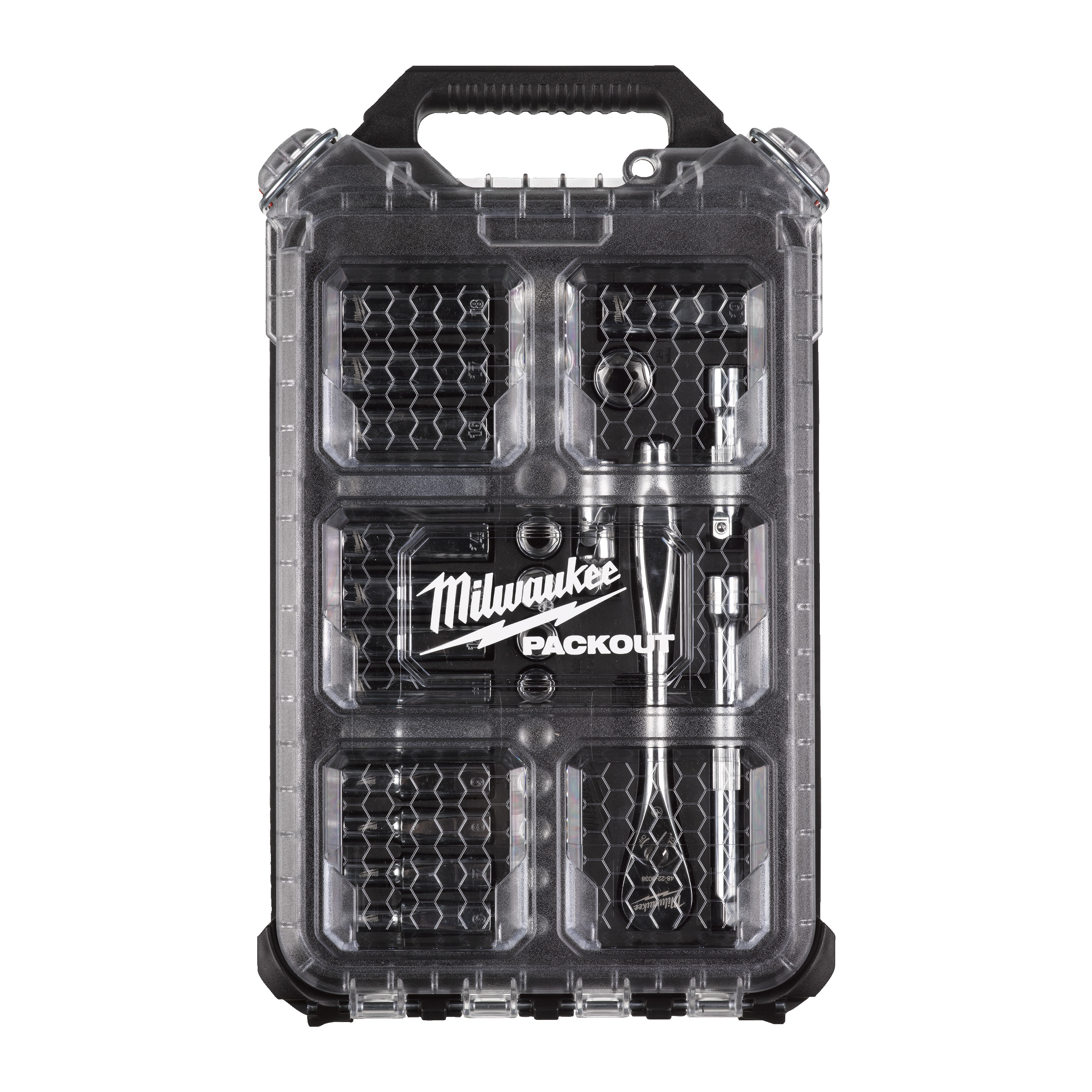 Milwaukee® Ratchet + Socket Set — 3/8" Metric 32 pc Ratchet & Socket PACKOUT Set - obrazek 3