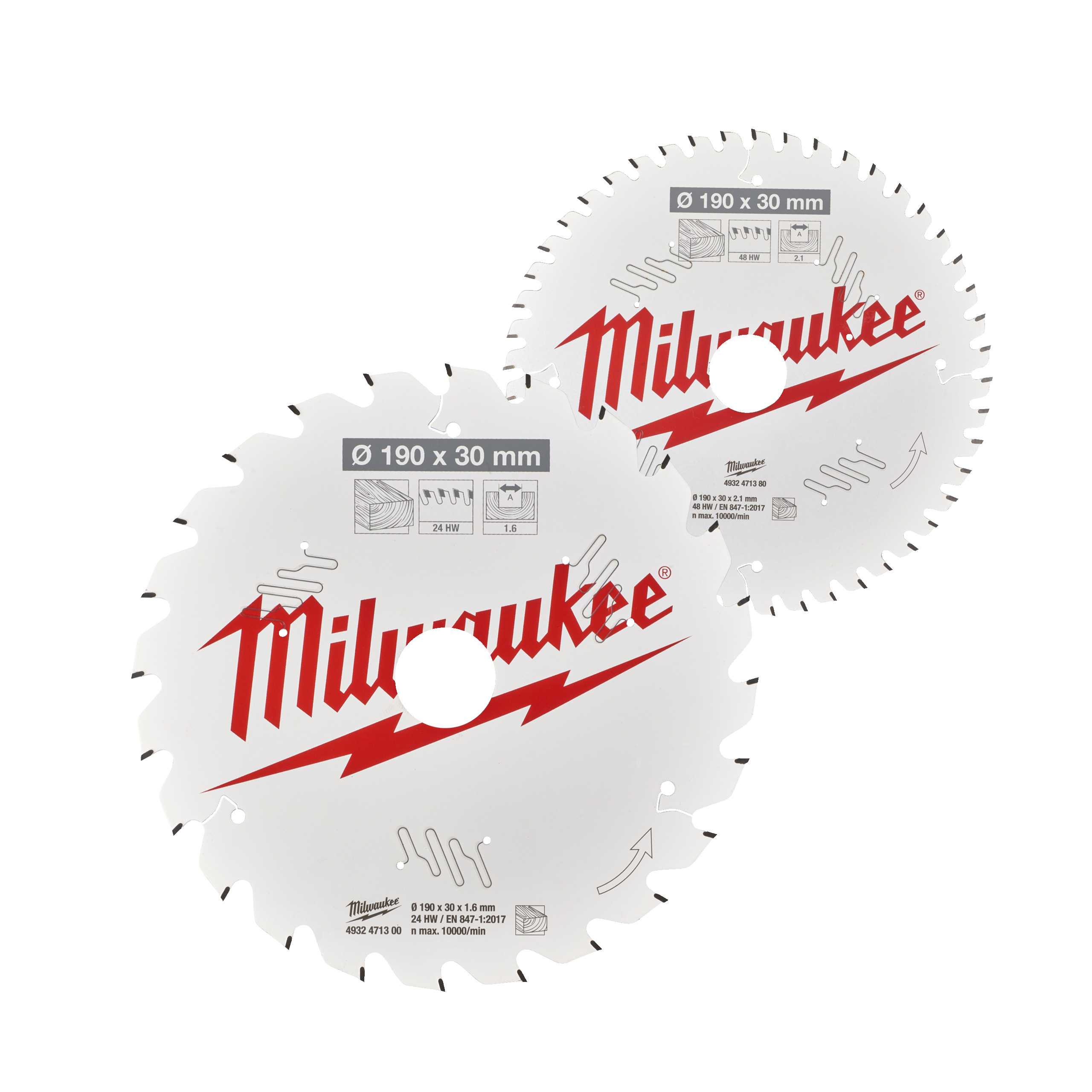Milwaukee® Tarcze pilarskie do ręcznych pił tarczowych — CSB Twin Pack 190 x 24T/48T - 2pc