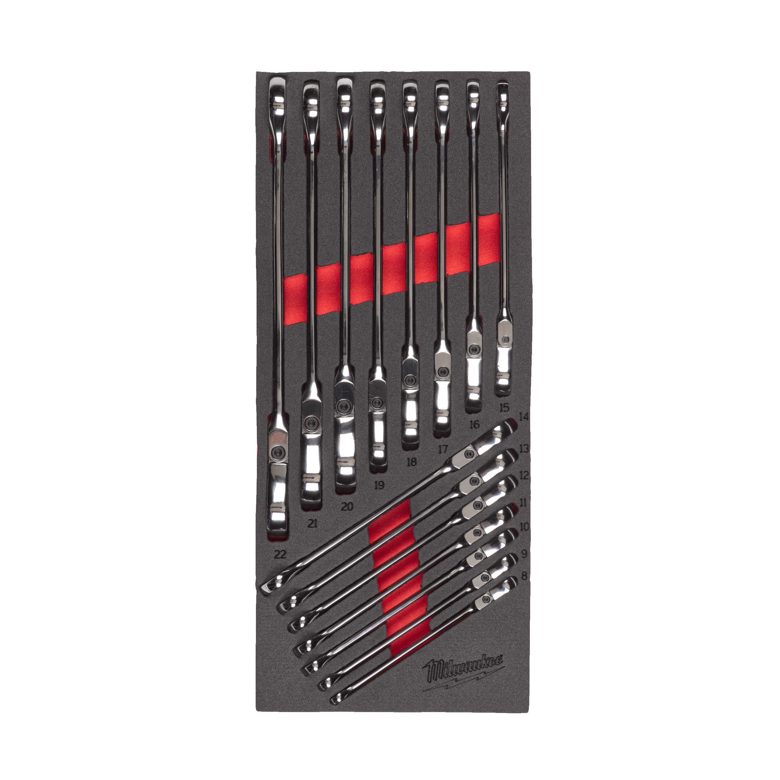 Milwaukee® Wkłady piankowe do stalowych systemów przechowywania TOOLGUARD™ — Maxbite Flex Head Spanner Set Foam Insert
