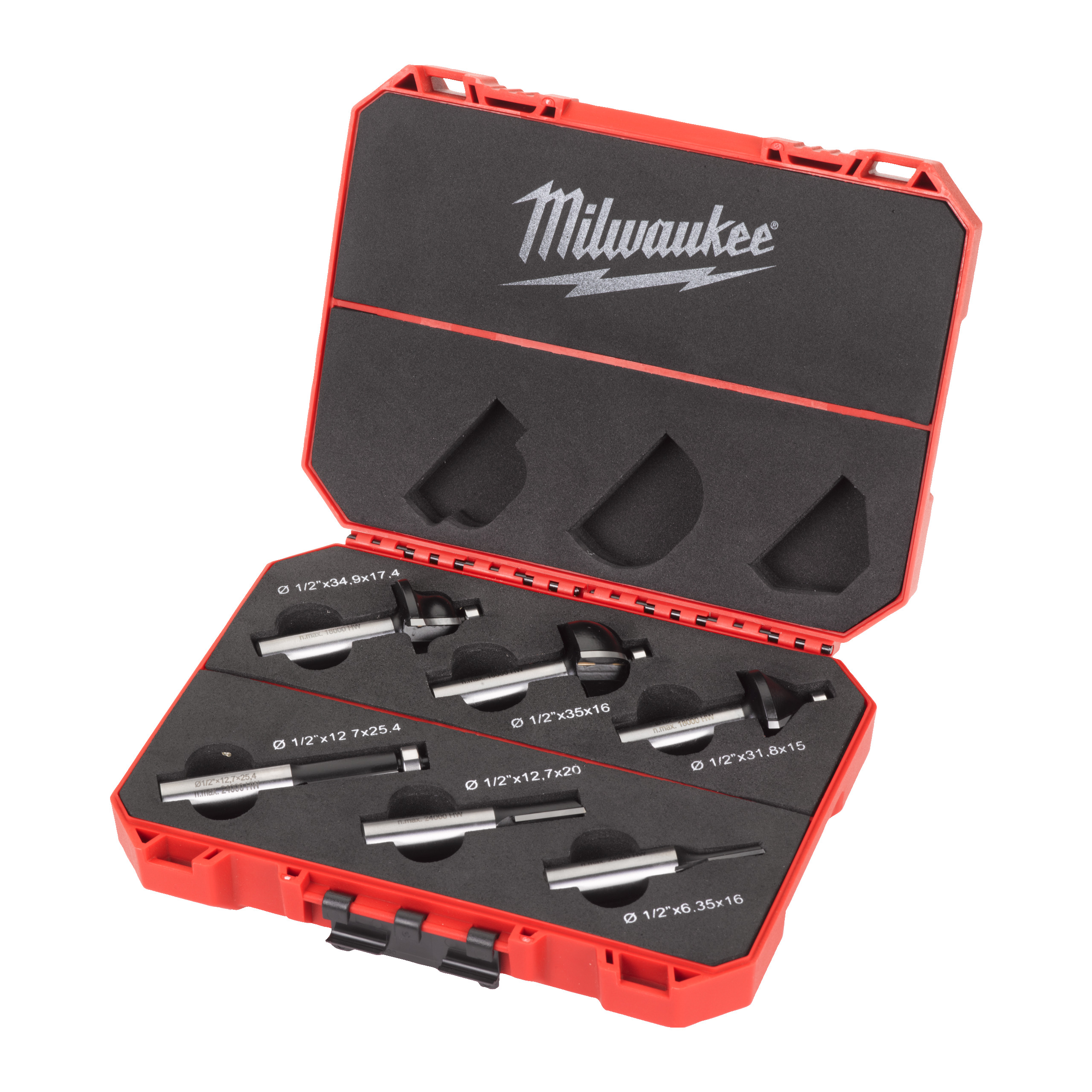Milwaukee® Frezy chwytowe — Router bit set 12.7mm - 6 pc