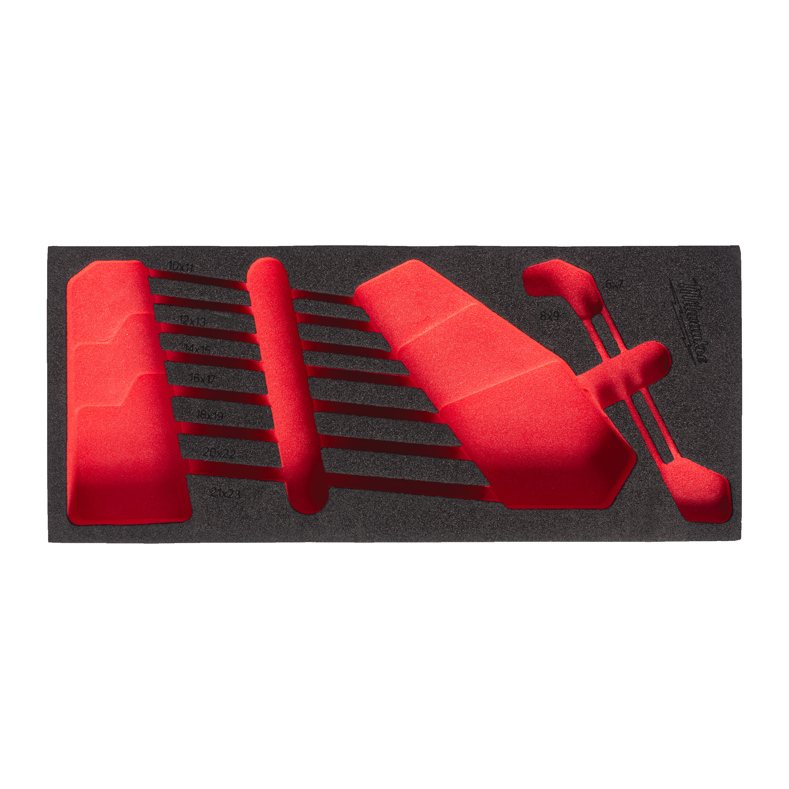 Milwaukee® Wkłady piankowe do stalowych systemów przechowywania TOOLGUARD™ — Replacement Double Ring Offset Spanner Set Foam Insert