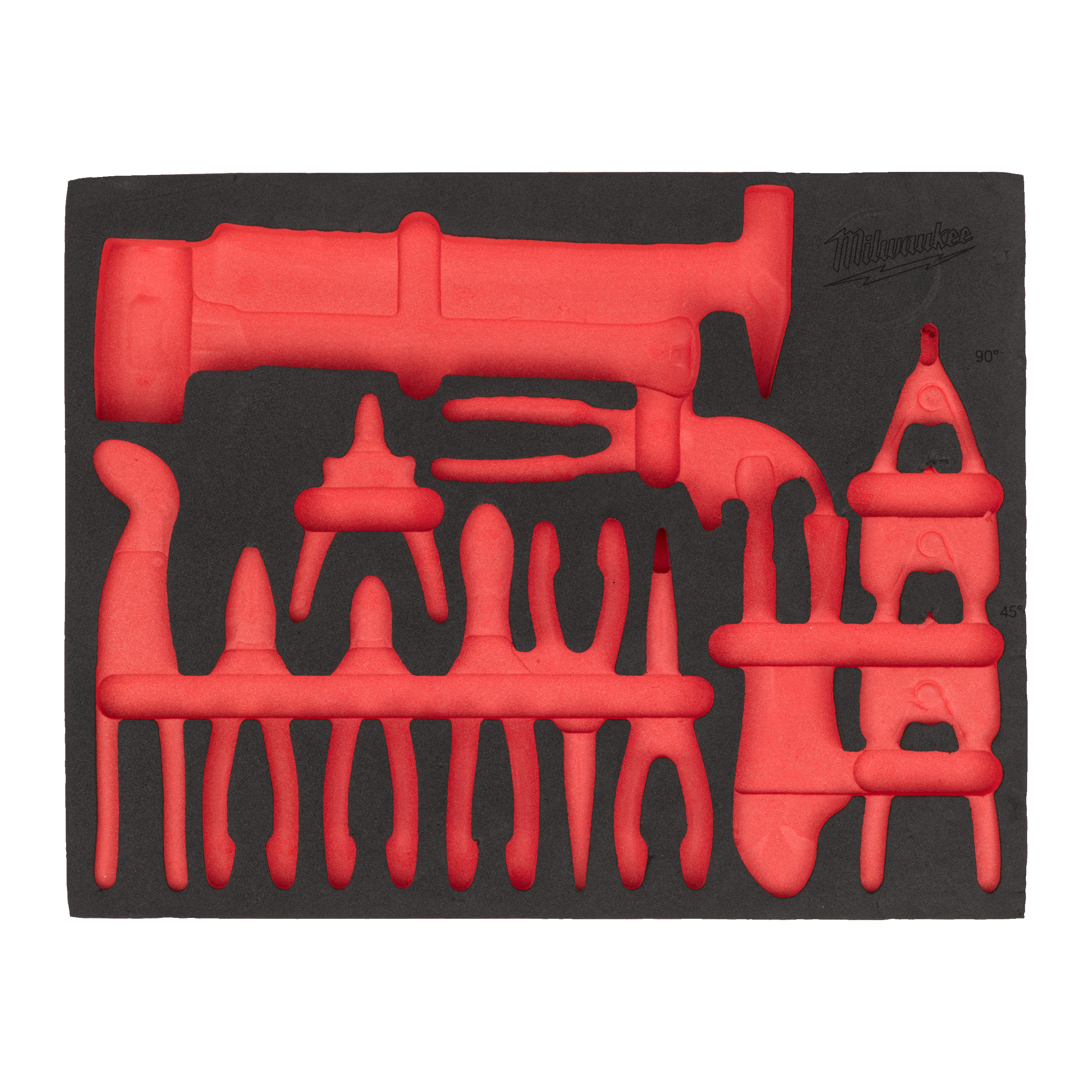 Milwaukee® Wkłady piankowe do stalowych systemów przechowywania TOOLGUARD™ — REPLACEMENT 38 pc Screwdriver and Prybar Set Foam Insert