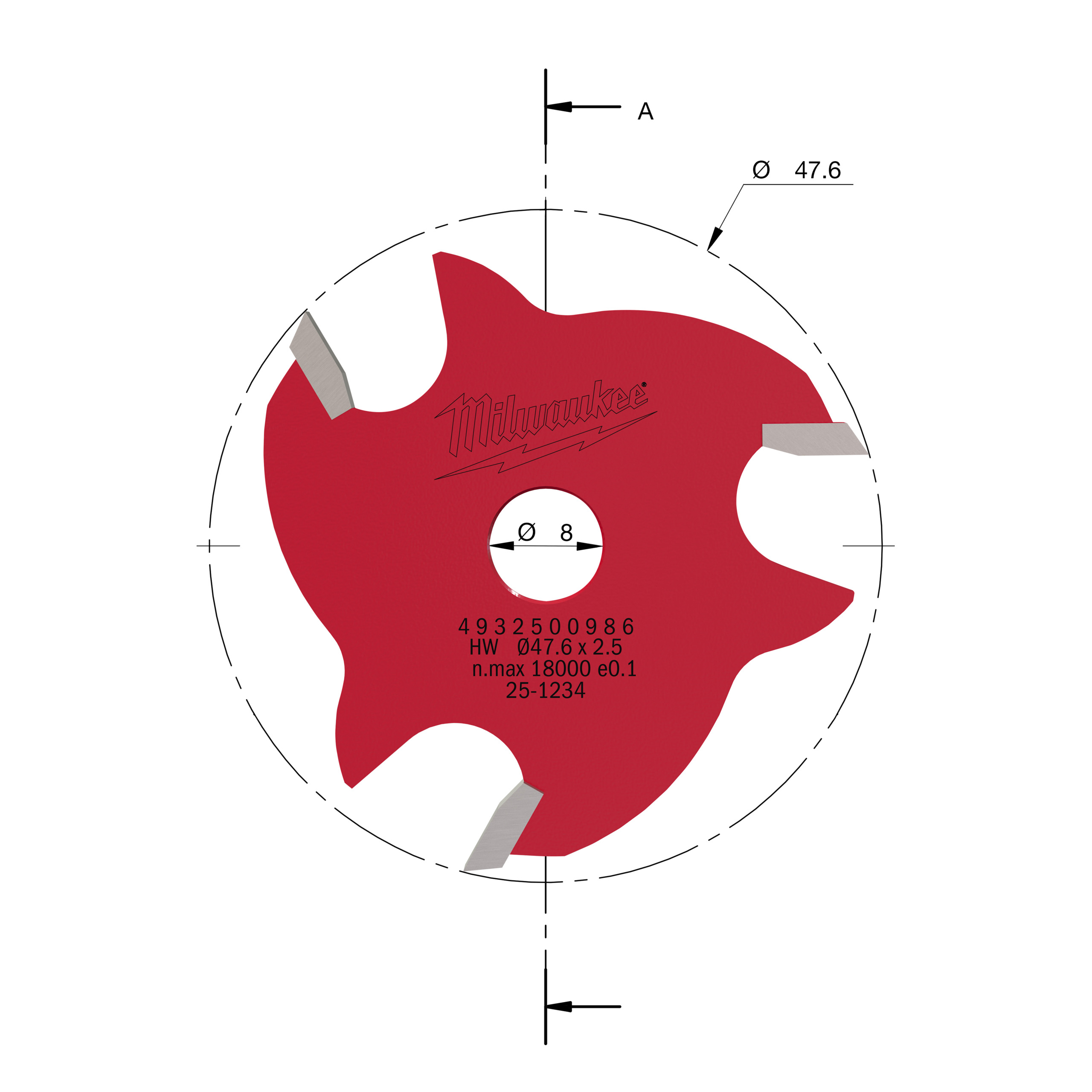Milwaukee® Frezy chwytowe — Rtr B. S8 Slot Cutter 2.5mm - 1 pc - obrazek 2
