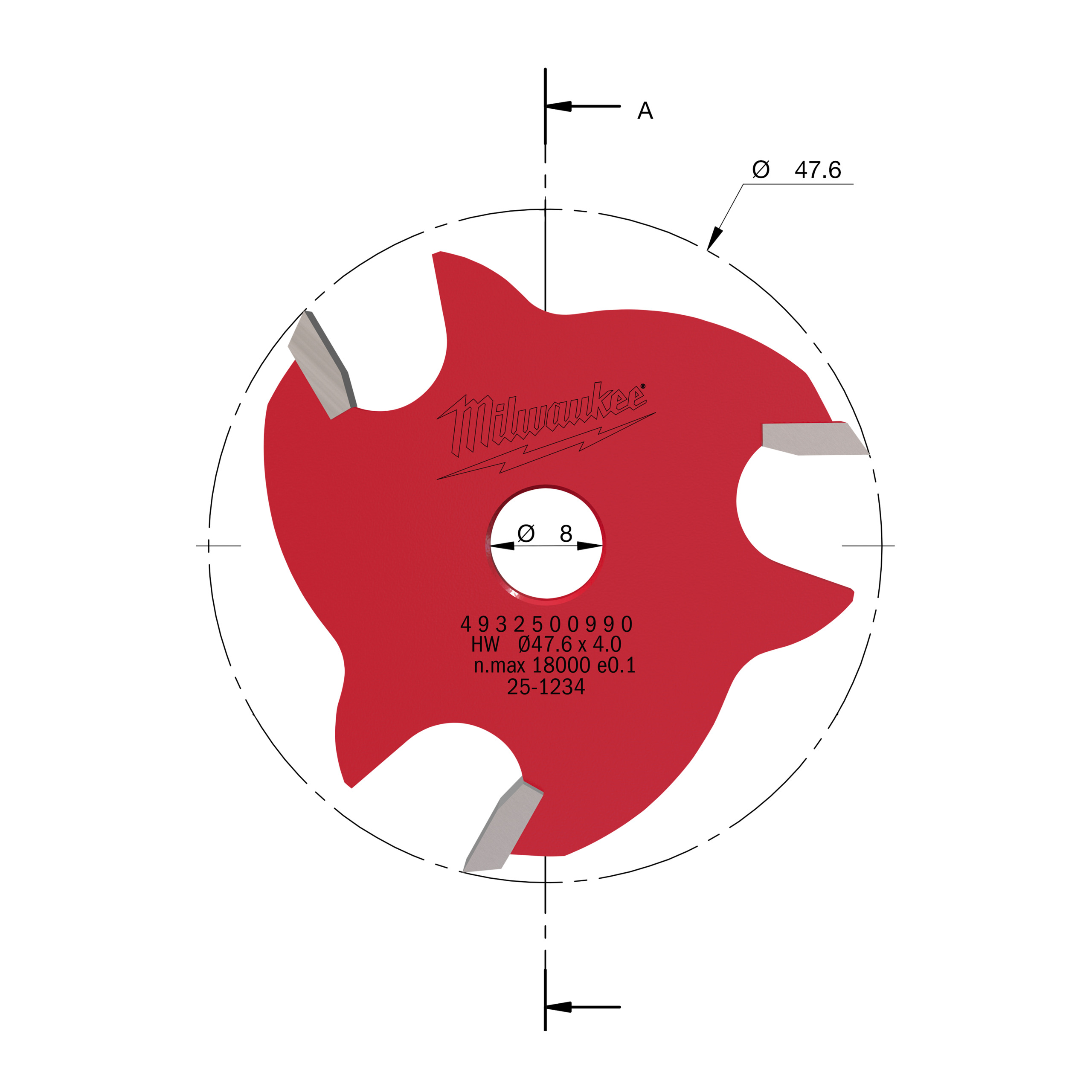 Milwaukee® Frezy chwytowe — Rtr B. S8 Slot Cutter 4mm - 1 pc - obrazek 2
