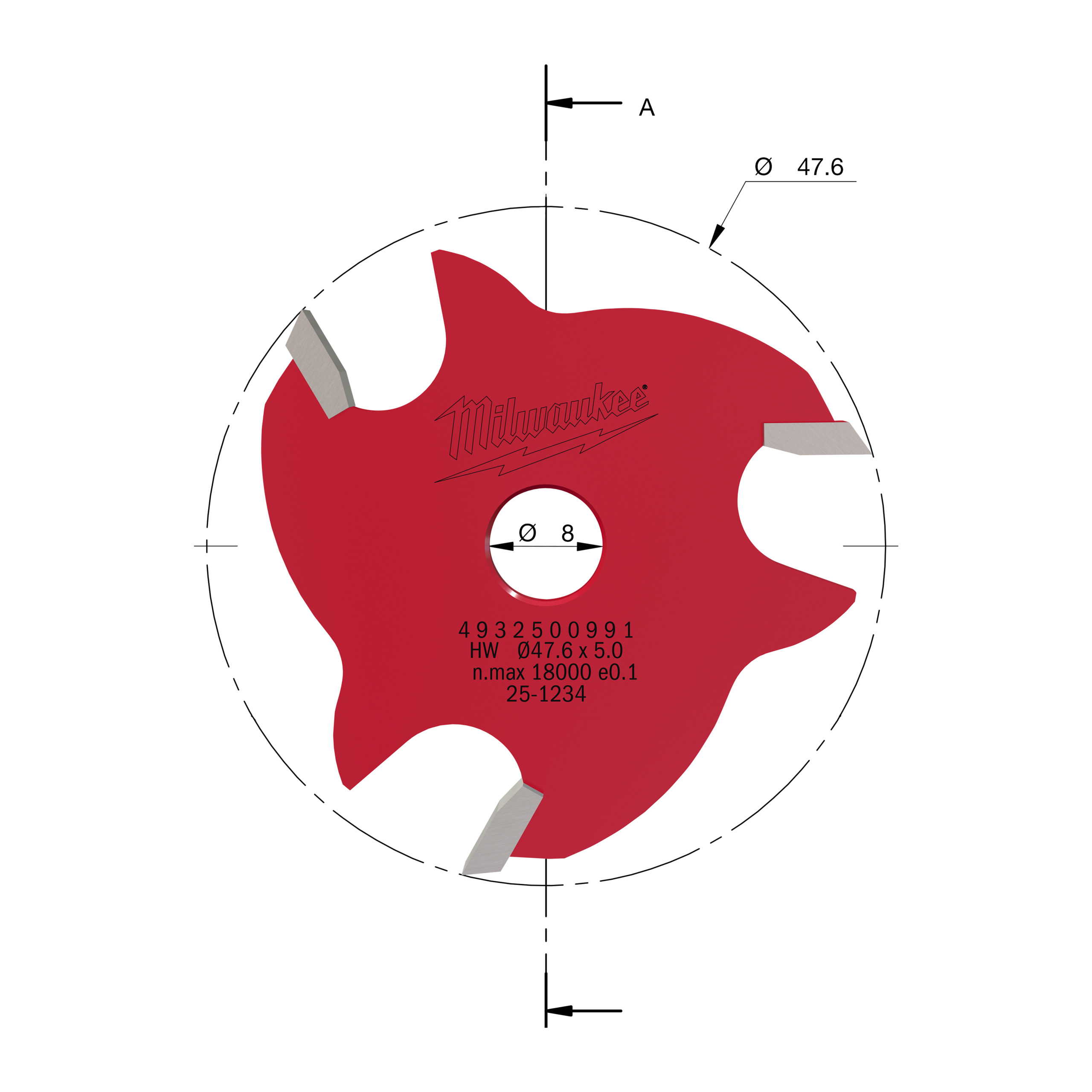 Milwaukee® Frezy chwytowe — Rtr B. S8 Slot Cutter 5mm - 1 pc - obrazek 2