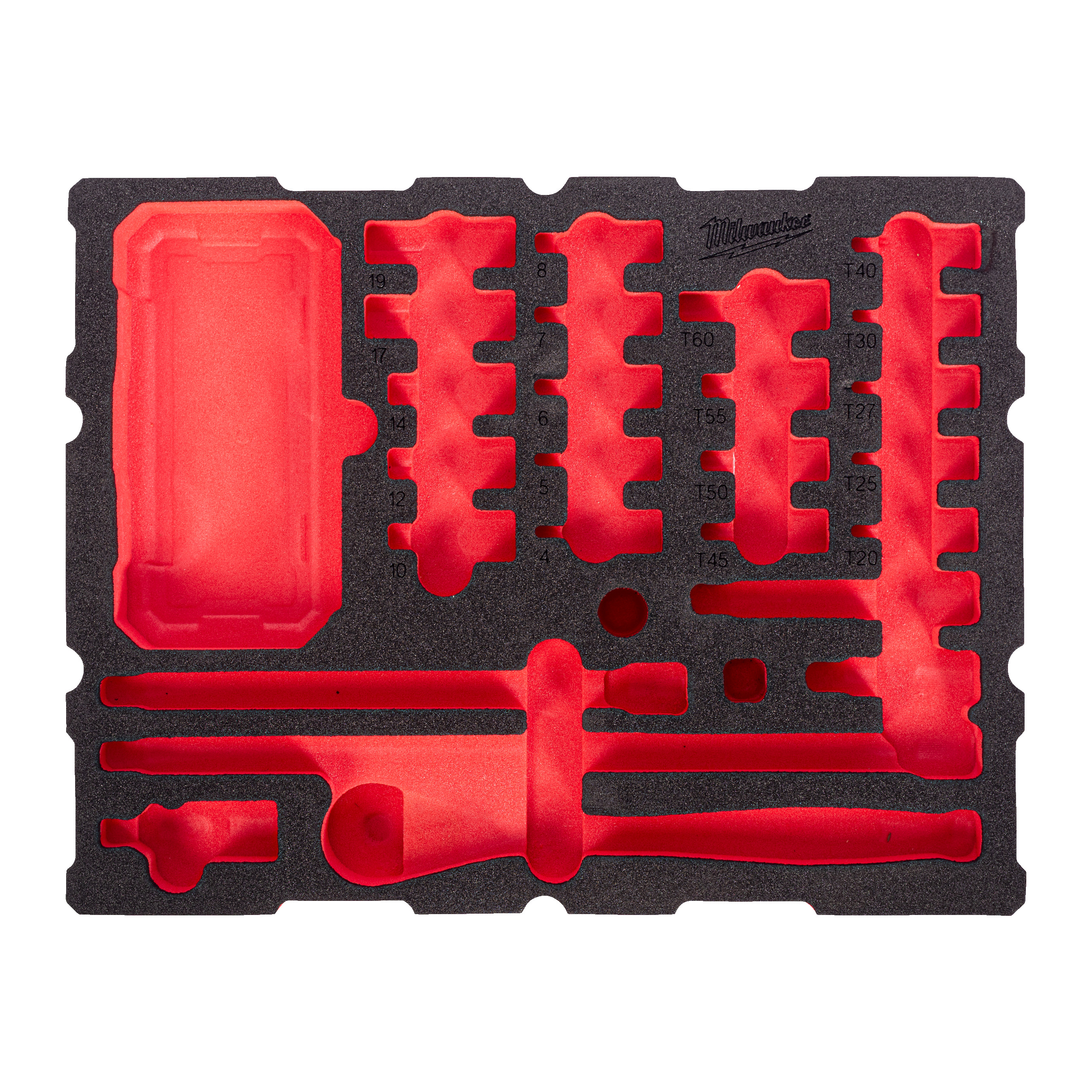 Milwaukee® Wkładki piankowe PACKOUT™ — REPLACEMENT 67 pc 3/8'' Ratchet and Socket Set Packout Foam Insert