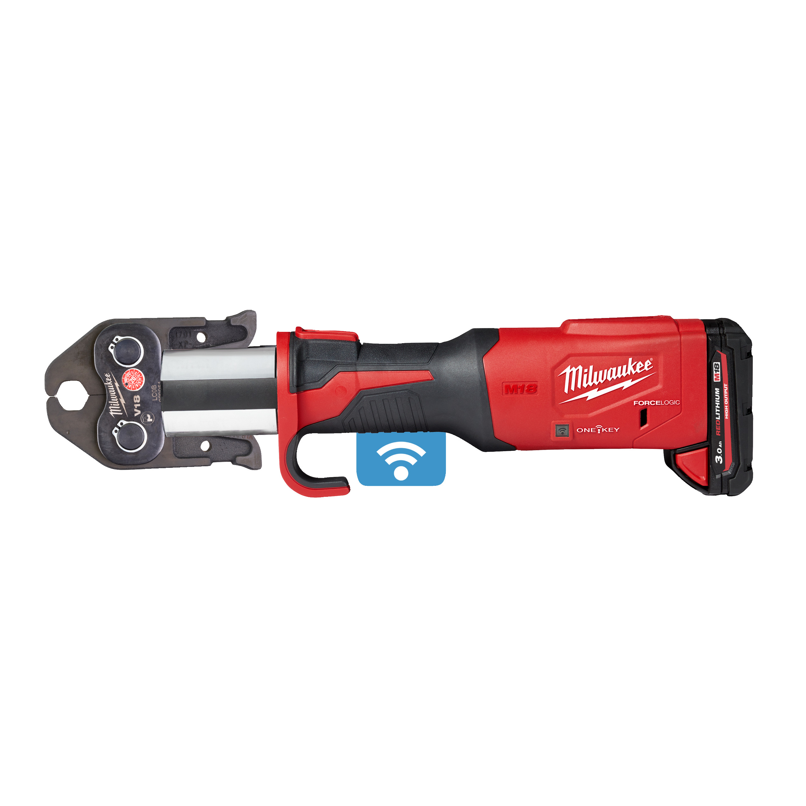 Milwaukee® M18™ FORCE LOGIC™ bezszczotkowa praska do zaciskania kabli, z opcją śledzenia i ochrony narzędzi ONE-KEY™ l M18 ONEBLHPT Akumulatorowa praska do zaciskania rur miedzianych — M18 ONEBLHPT-302C - obrazek 3