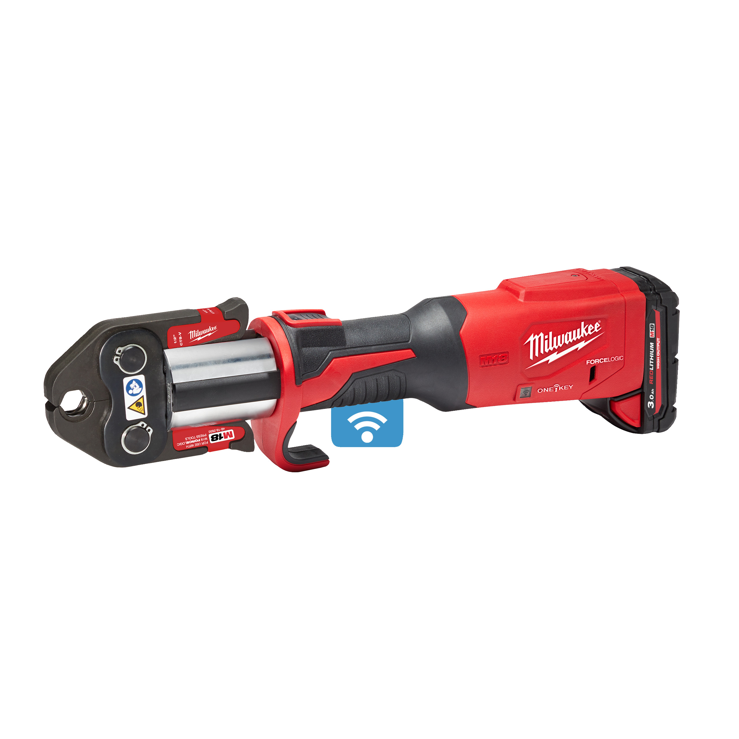 Milwaukee® M18™ FORCE LOGIC™ bezszczotkowa praska do zaciskania kabli, z opcją śledzenia i ochrony narzędzi ONE-KEY™ l M18 ONEBLHPT Akumulatorowa praska do zaciskania rur miedzianych — M18 ONEBLHPT-302C - obrazek 4